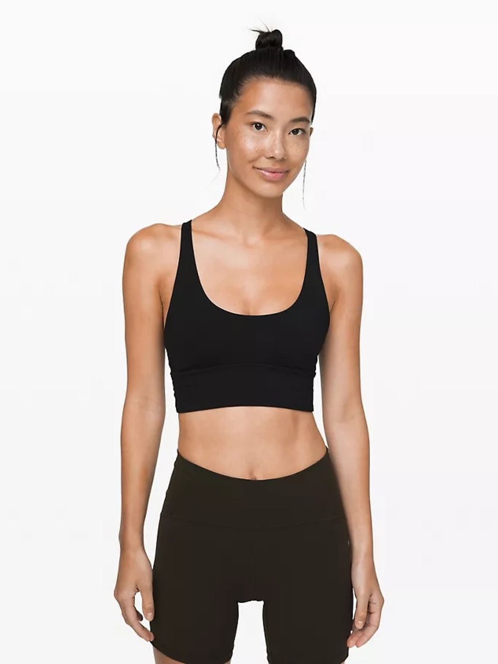 Lululemon Longline Black Strappy Back Sports Bra